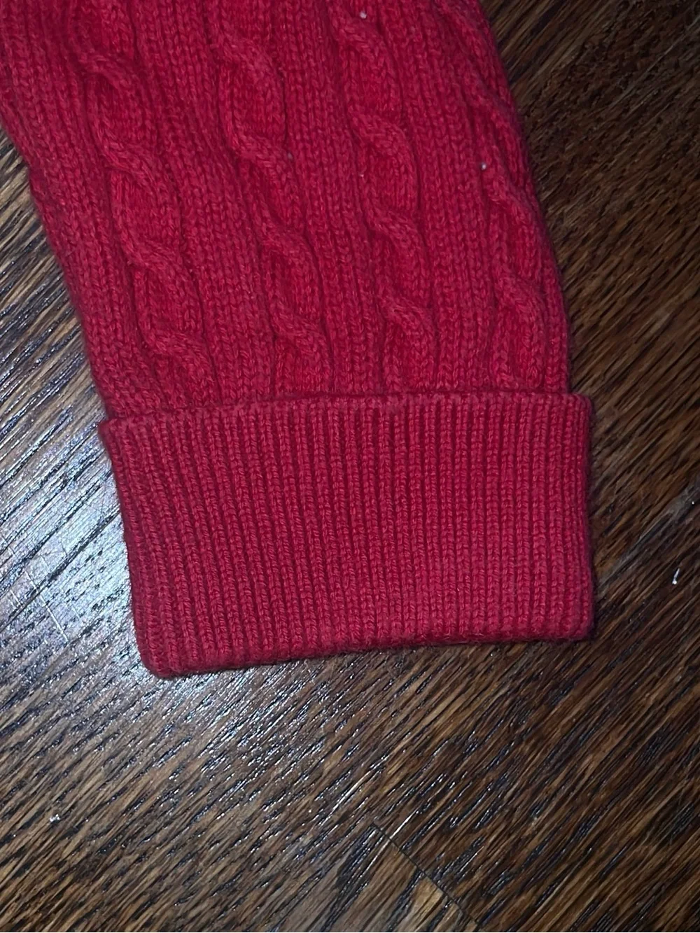 Ralph Lauren Baby Cable Knit Button-Up Sweater – Red, 24M